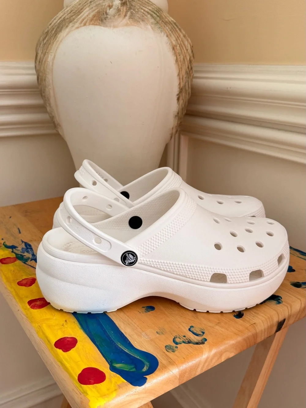 Crocs Classic Platform Clog White Women's Size 10